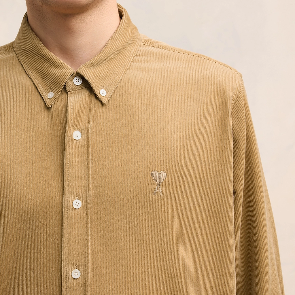 AMI Paris Cotton-Corduroy Classic Fit Shirt - S